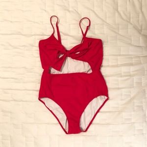 Reformation Tropicana Cutout Swimsuit Red Large